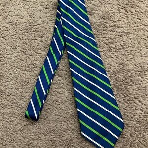 Blue and Green Striped Men's Tie